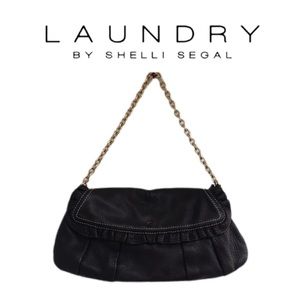 LAUNDRY BY SHELLI SEGAL BLACK SHOULDER BAG CLUTCH